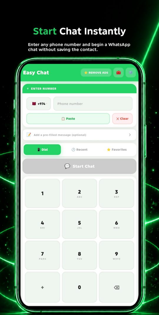 Start a chat instantly — enter any number and open WhatsApp without saving the contact
