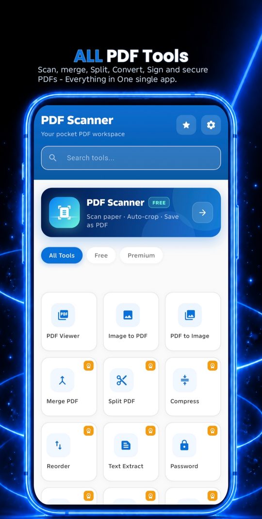 All PDF tools — scan, merge, split, convert, sign and secure